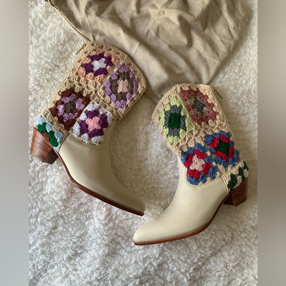 NIB Free People X Selina Crochet Cowboy Boots - Picture 4 of 6